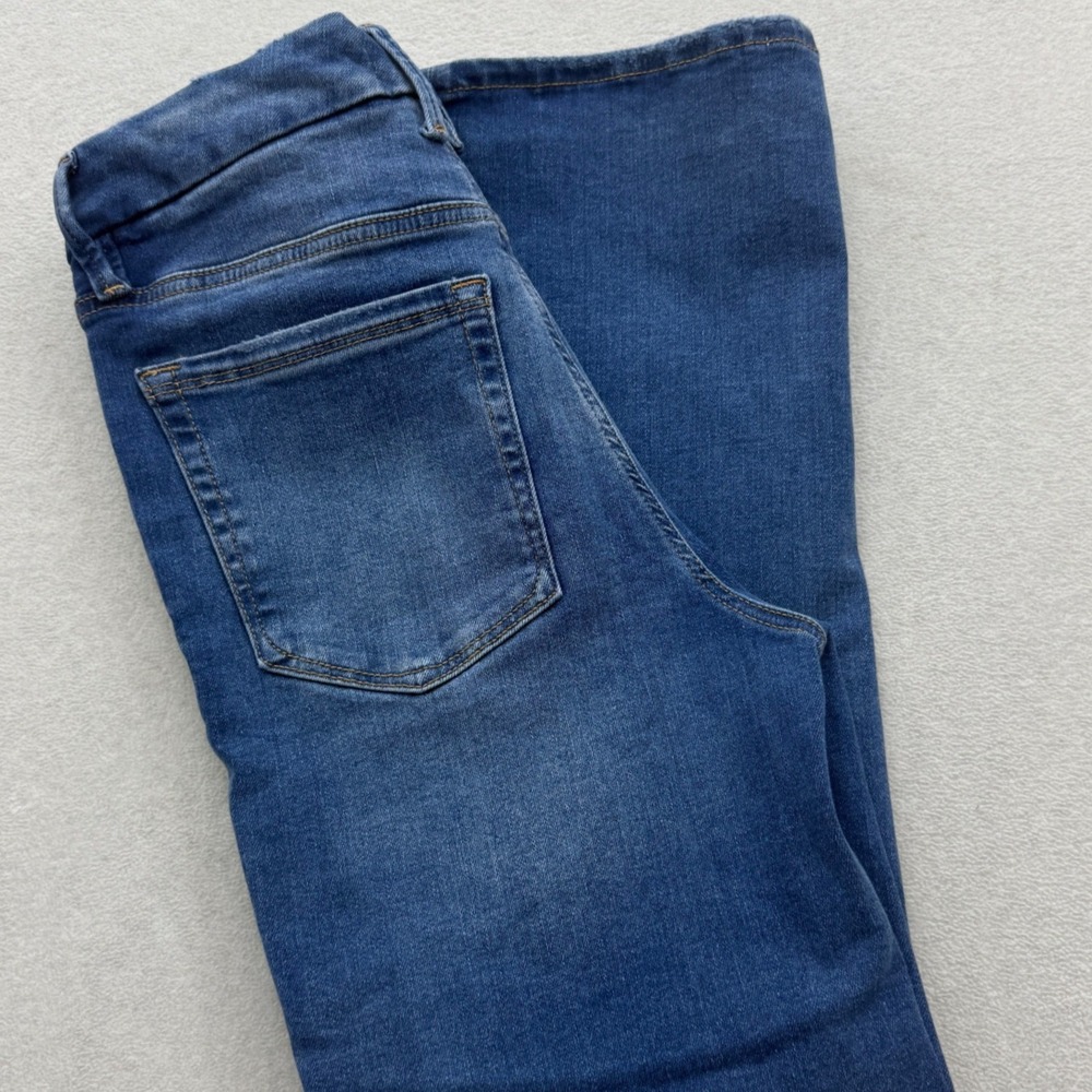 Good American Good Legs Straight Jeans Womens 6-12 Blue Mid Rise